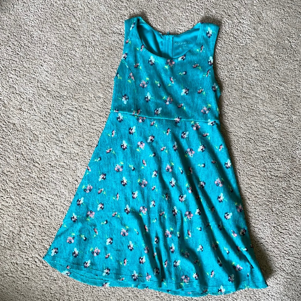 Green Floral Skater Style 6/6X Dress